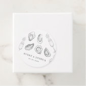 手描きシャンパン&カキスターローストウェディングパーティー フェイバータグ (インサイチュ)