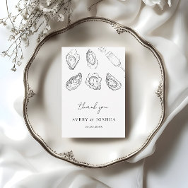 手描きシャンパン&カキスターロースト結婚ズ サンキューカード