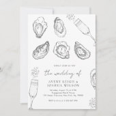 手描きシャンパン&カキスターロースト結婚ズ 招待状 (正面)