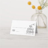 手描きシャンパーニュ結婚ー塔の座席表 プレイスカード (正面)