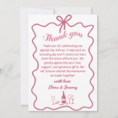 手描きシャンパ結婚ンサンキューカード サンキューカード (正面)
