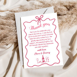 手描きシャンパ結婚ンサンキューカード サンキューカード