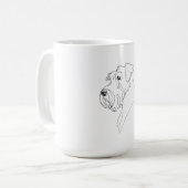 手描きシュナウザーミニマリスト犬アート コーヒーマグカップ (正面左)