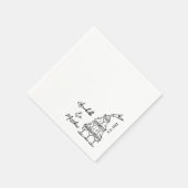 手描きシンプルカクテルウェディング スタンダードカクテルナプキン (角)