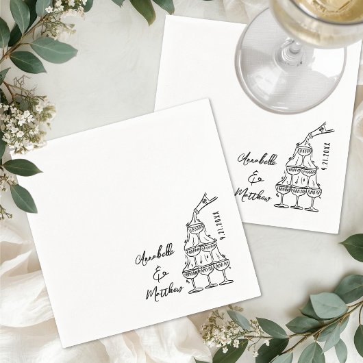 手描きシンプルカクテルウェディング スタンダードカクテルナプキン