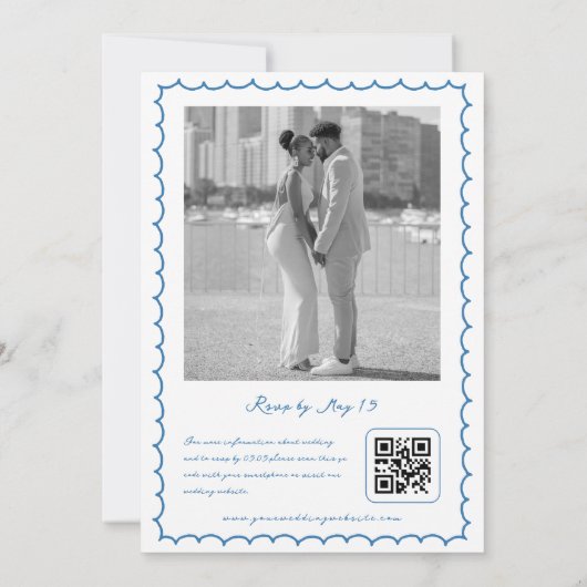 手描きシーシェルお洒落おもしろいヴィンテージ結婚式 招待状 (裏面)