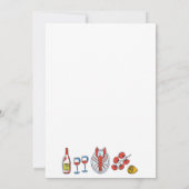 手描きシーフードロブスタービーチをテーマ結婚にした セーブザデート (裏面)