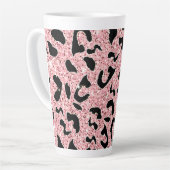 手描きシームレスな水カラーヒョウ印刷 カフェラテマグ (左アングル)