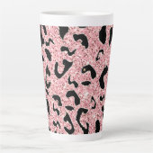 手描きシームレスな水カラーヒョウ印刷 カフェラテマグ (正面)