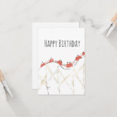 手描きジェットコースターの誕生日 カード (正面/裏面インサイチュ)