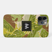 手描きジャングルの緑濃い茶色の葉 Case-Mate iPhoneケース (裏面(横))