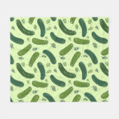 手描きジル漬けパターン フリースブランケット (正面(横))