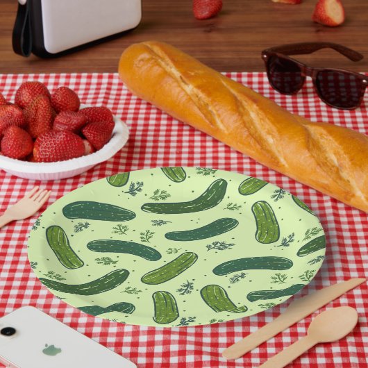 手描きジル漬けパターン ペーパープレート (ピクニック)