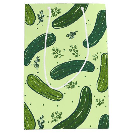 手描きジル漬けパターン ミディアムペーパーバッグ (正面)