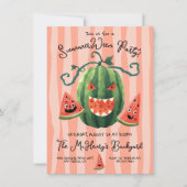 手描きスイカパンプキンサマーウィンパーティー 招待状 (正面)