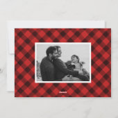 手描きスクリプトのメリークリスマス 2 枚の写真 シーズンカード (裏面)