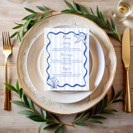 手描きスケッチ貝ビーチ結婚式メニュー メニュー