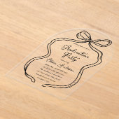 手描きスタイリッシュ弓&スクリプト卒業パーティー アクリル招待状 (レイダウン)