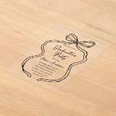 手描きスタイリッシュ弓&スクリプト卒業パーティー アクリル招待状 (レイダウン)