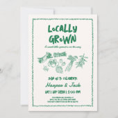手描きスタイル地元で育った赤ちゃんシャワー招待状 サンキューカード (正面)