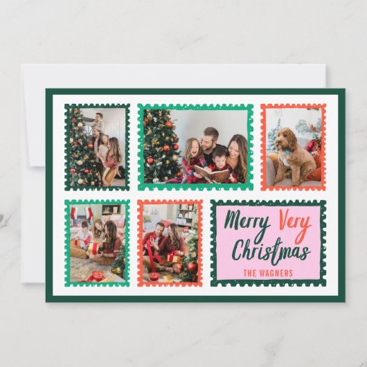 手描きスタンプ枠5写真メリークリスマス シーズンカード (正面)
