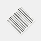 手描きストライプ白黒ナプキン スタンダードカクテルナプキン (角)