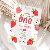 手描きストロベリースイートワンベリー1st誕生日 招待状