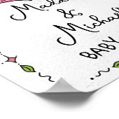 手描きストーククレスト赤ちゃんシャワー歓迎サイン ポスター (角)