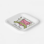 手描きストーククレスト赤ちゃんシャワー ペーパープレート (傾斜あり)