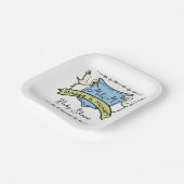 手描きストーククレスト赤ちゃんシャワー ペーパープレート (傾斜あり)