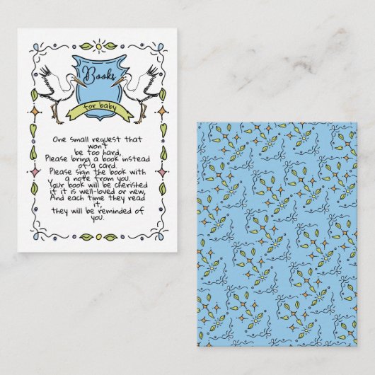 手描きストークブックベビー エンクロージャーカード (正面/裏面)