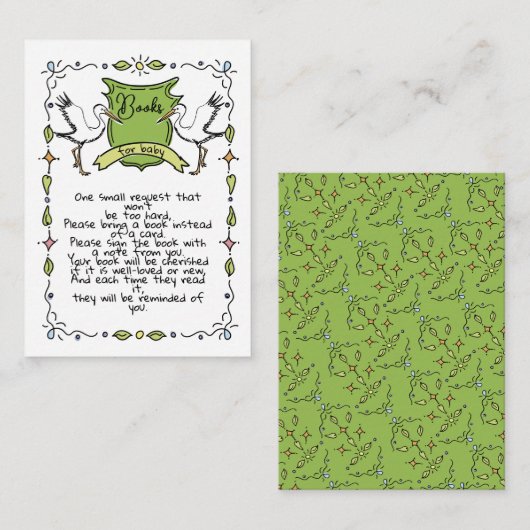 手描きストークブックベビー エンクロージャーカード (正面/裏面)