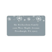 手描きスノーフレーク差出人住所ラベル ラベル (正面)