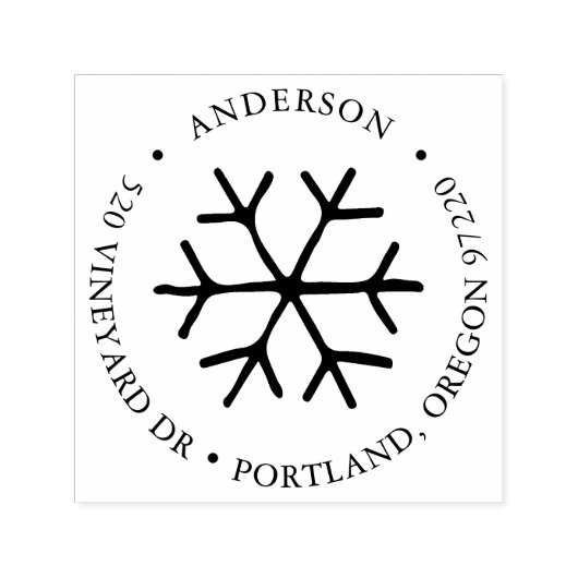 手描きスノーフレーク差出人住所 セルフインキングスタンプ (デザイン)