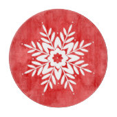 手描きスノーフレーク、抽象芸術水彩 カッティングボード (正面)