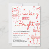手描きスピリッツ明るいクリスマスパーティー 招待状 (正面)
