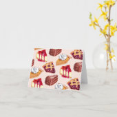 手描きスライスされたデザートのパイとケーキ カード (黄色い花)