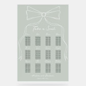 手描きセージ結婚グリーンの座席表 アクリルサイン (正面)