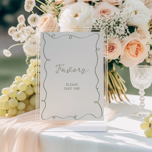 手描きセージ緑のフレームの好意 ポスター