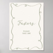 手描きセージ緑のフレームの好意 ポスター (正面)