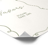 手描きセージ緑のフレームの好意 ポスター (角)