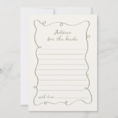 手描きセージ緑のフレームアドバイスカード 招待状 (正面)