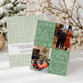 手描きセージ緑メリークリスマス2写真 シーズンカード