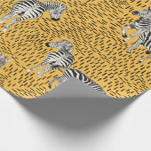 手描きゼブラのシームレスパターン（背黒） ラッピングペーパー (角)