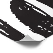 手描きゼブラ:ヴィンテージプリント。 ポスター (角)