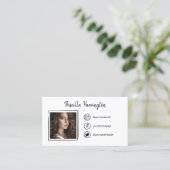 手描きソーシャルメディアアイコン写真 コーリングカード (スタンド正面)