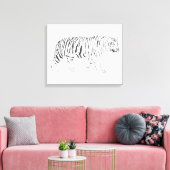 手描きタイガースケッチポスター キャンバスプリント (インサイチュ (リビング))