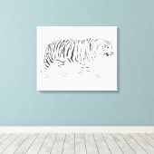 手描きタイガースケッチポスター キャンバスプリント (インサイチュ (ウッドフロア))