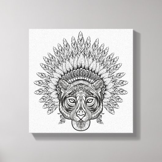 手描きタイガースタイル6 キャンバスプリント (正面)