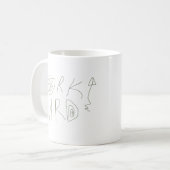 手描きタイポグラフィで働く コーヒーマグカップ (正面左)